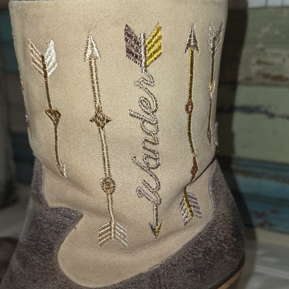 Junk Gysy LANE Stylish Tan Brown Women's  COWBOY Boots SZ 8.5 - Picture 4 of 11